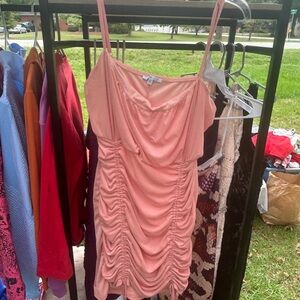 Ruched Pink Dress